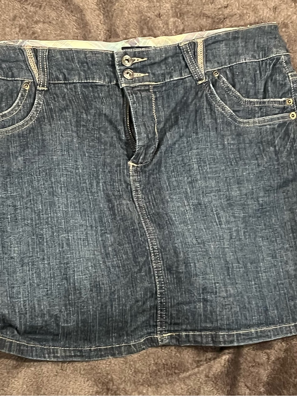 Sonoma Life + Style Dark Wash Denim Mini Stacked Pocket Skort Size 10